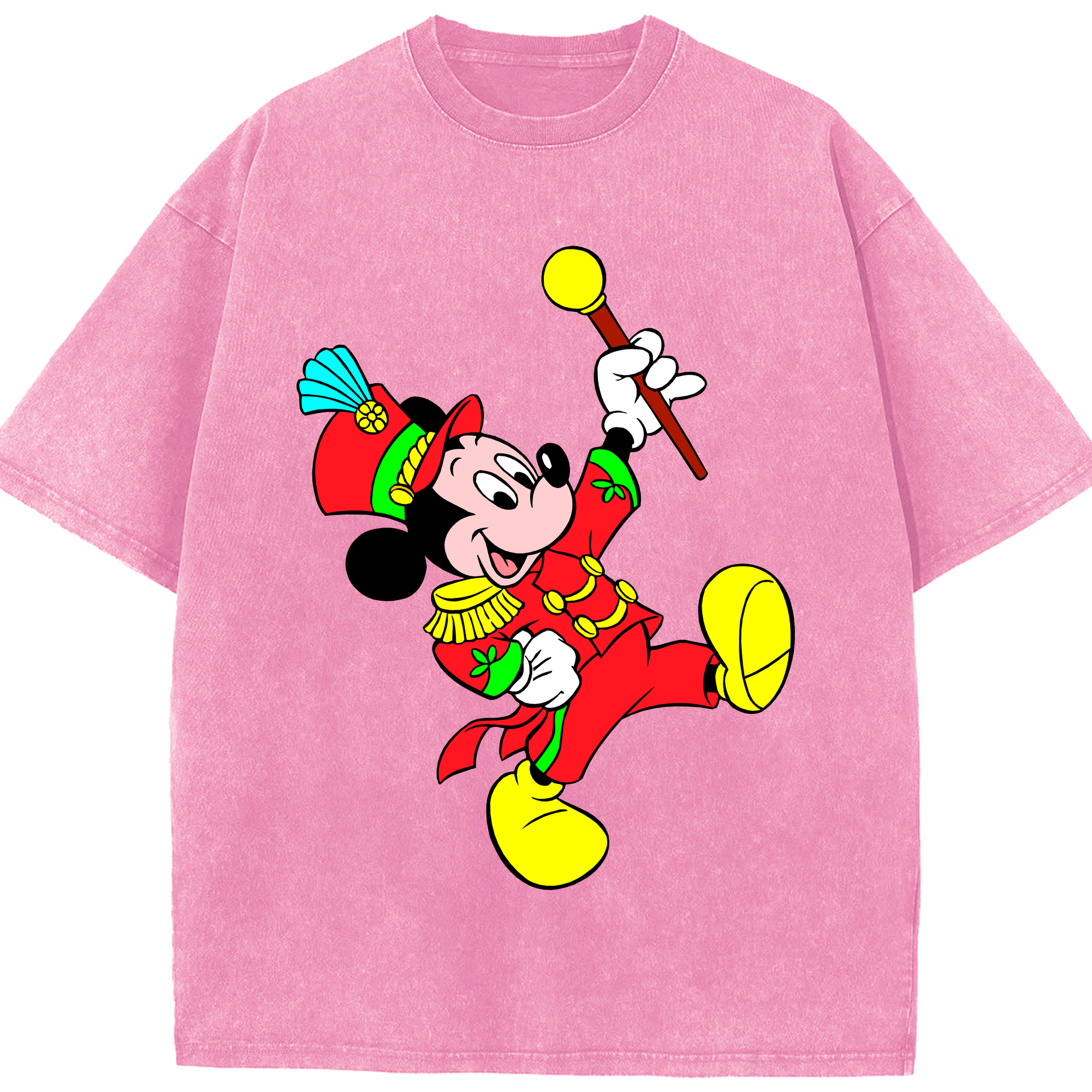 （画像用） ミッキーマウス Mickey Mouse 綿100% ヴィンテージ風 半袖Tシャツ（フロントプリント）